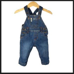 Babaluno Baby Blue Stretch Denim Jean Overalls size 0-3 Months